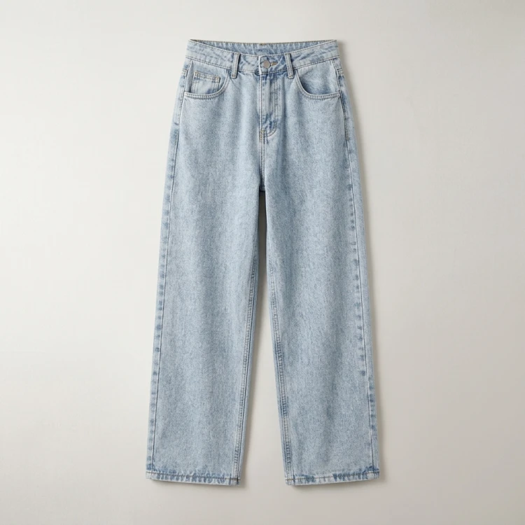 High Waist Dad Jeans Women's Summer New Sle Indian Loose Slimming Wide Leg Long Pants Thin Denim Fabric Autumn Season