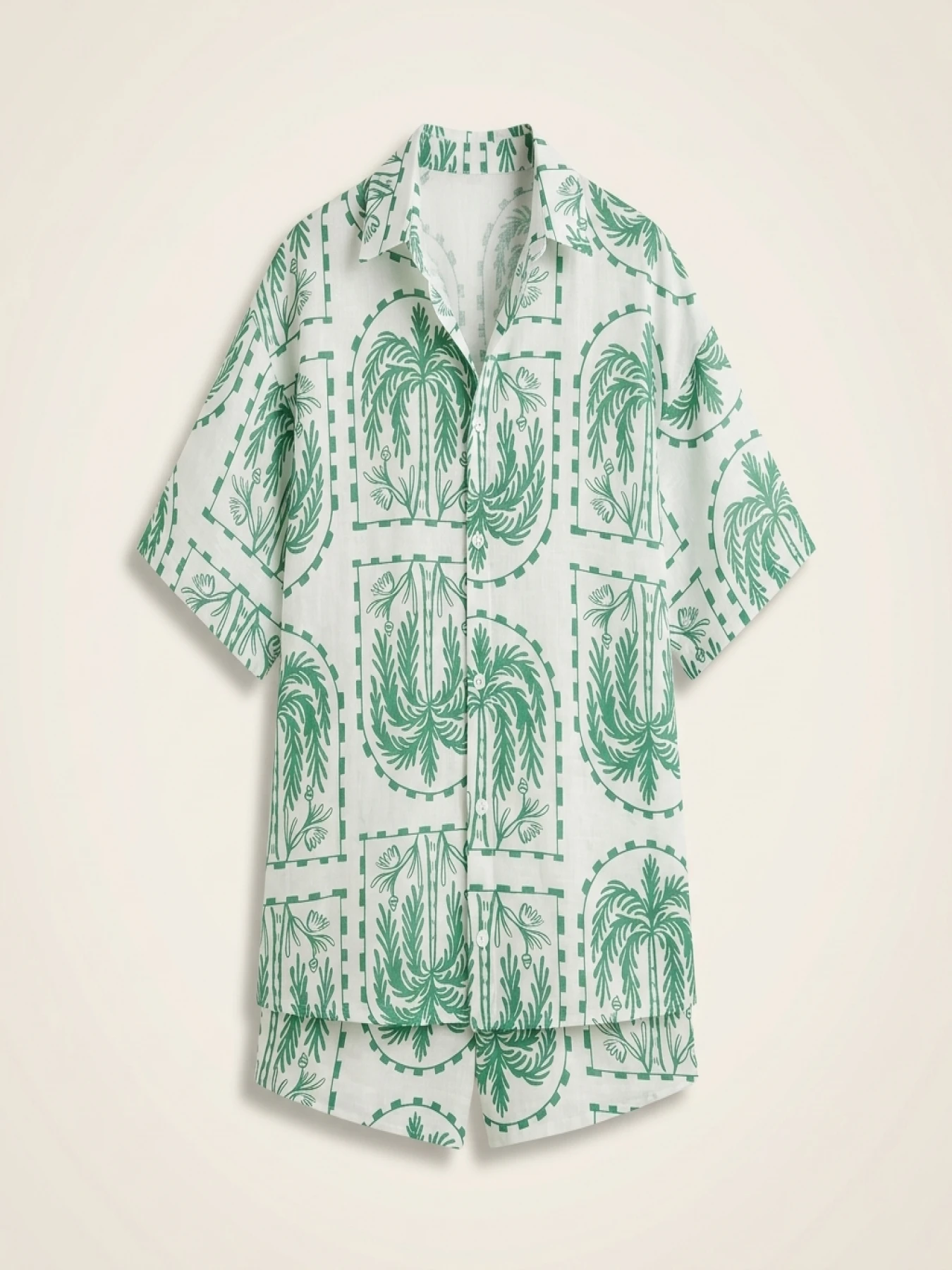 Women's Large Size Woven Solid Color Summer Print Set - Image 4