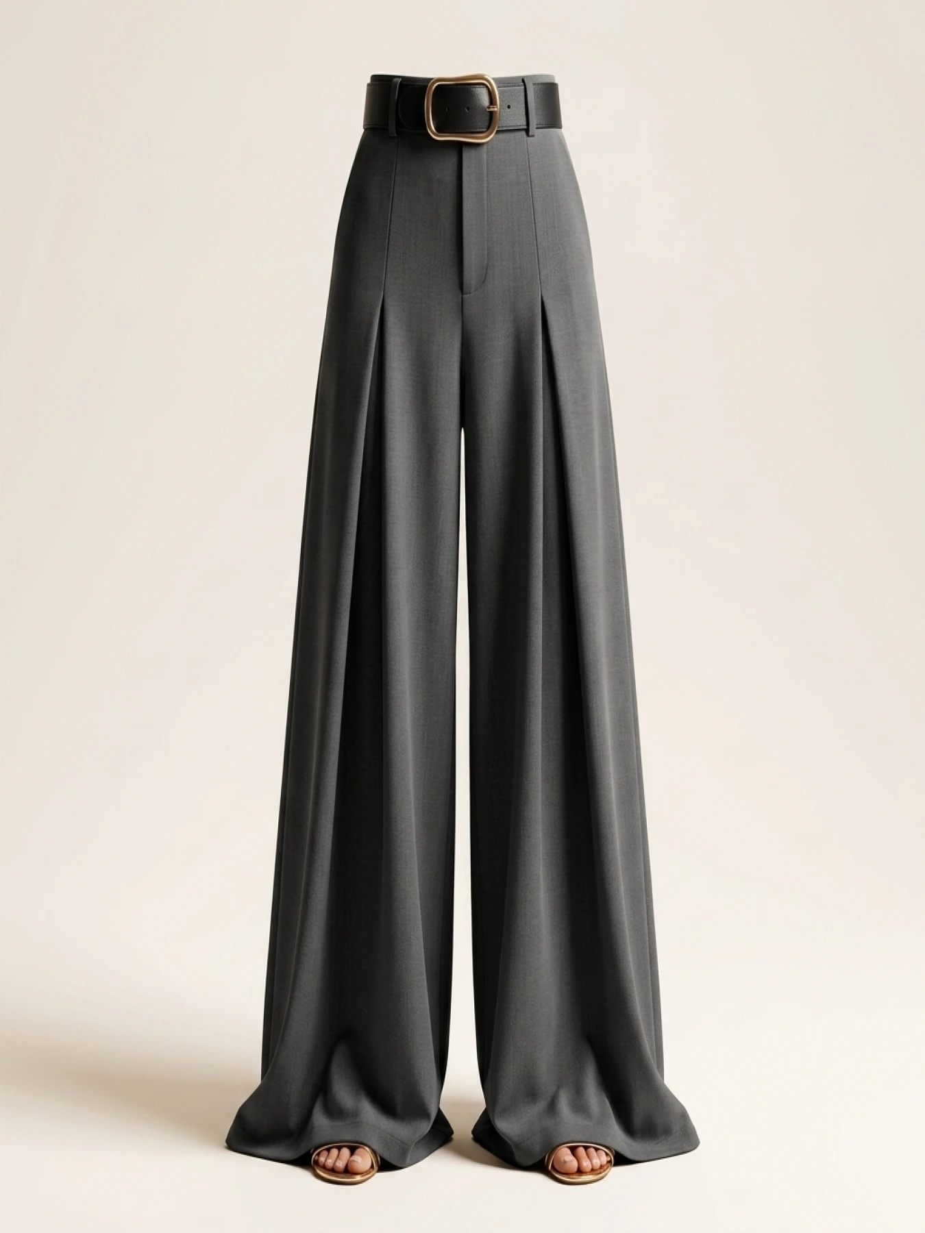 Women's oversized woven pleated pants