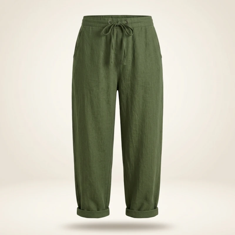 Women's Casual Pants Solid Color Drawstring Elastic Waist Trousers with Pockets Lounge Fashion Straight Pants - Image 2