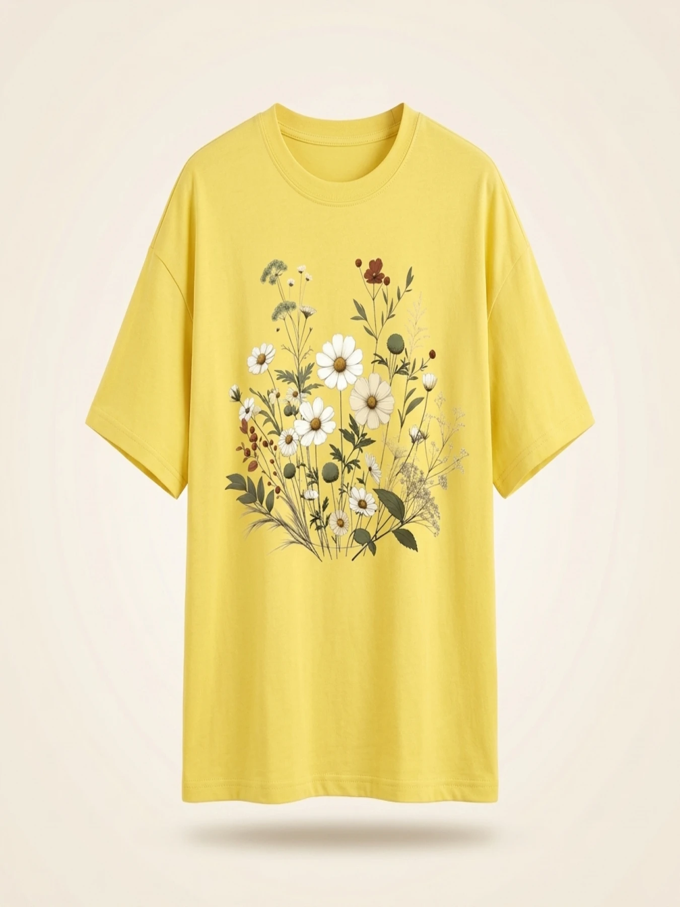 Summer Plus Size Fashion Women's T-Shirt Original Design Butterfly Flower Printed Women's Casual Round Neck Short Sleeved Tops
