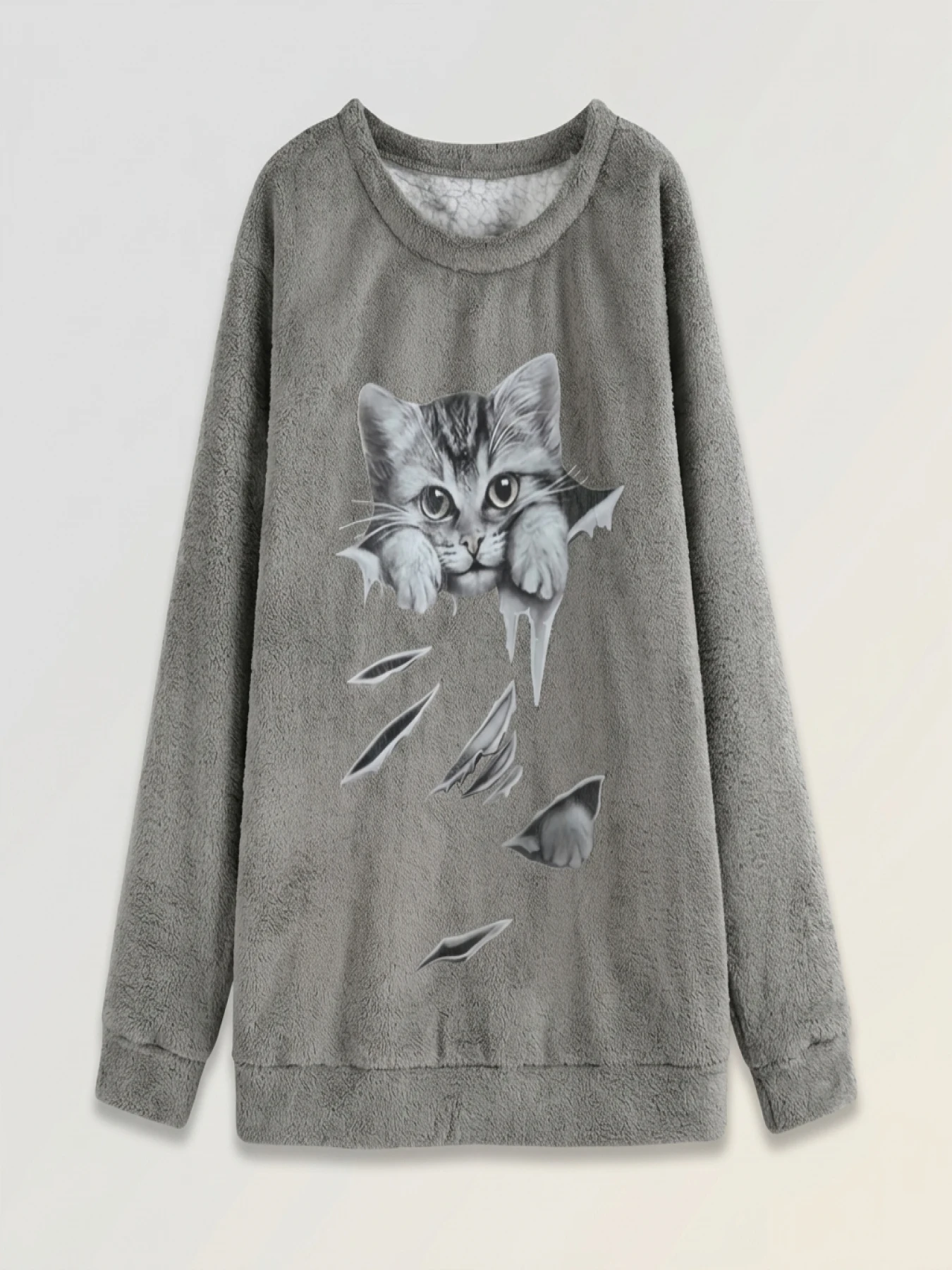 Women Plus size woven spring and autumn sweatshirt - Image 3