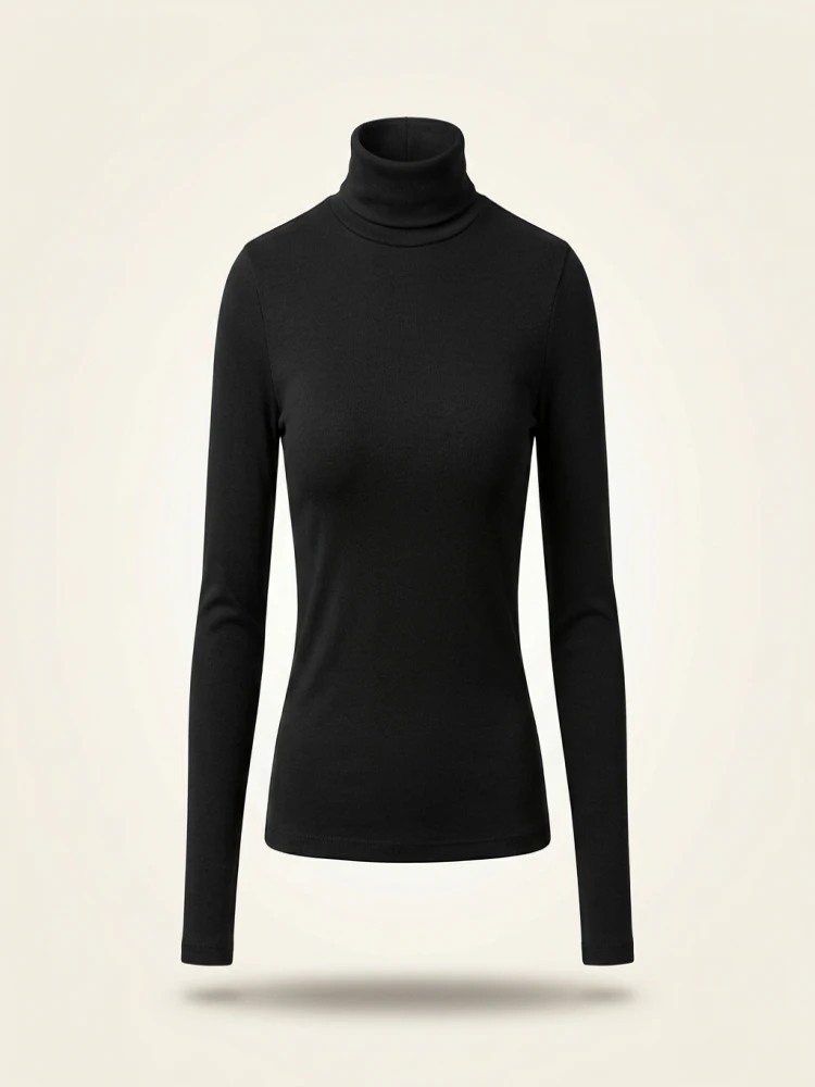 Plus Size Women Sweater 2025 New Autumn Winter Thick Knitted Ribbed Pullover Sweater Long Sleeve Turtleneck Slim Warm Pull Femme