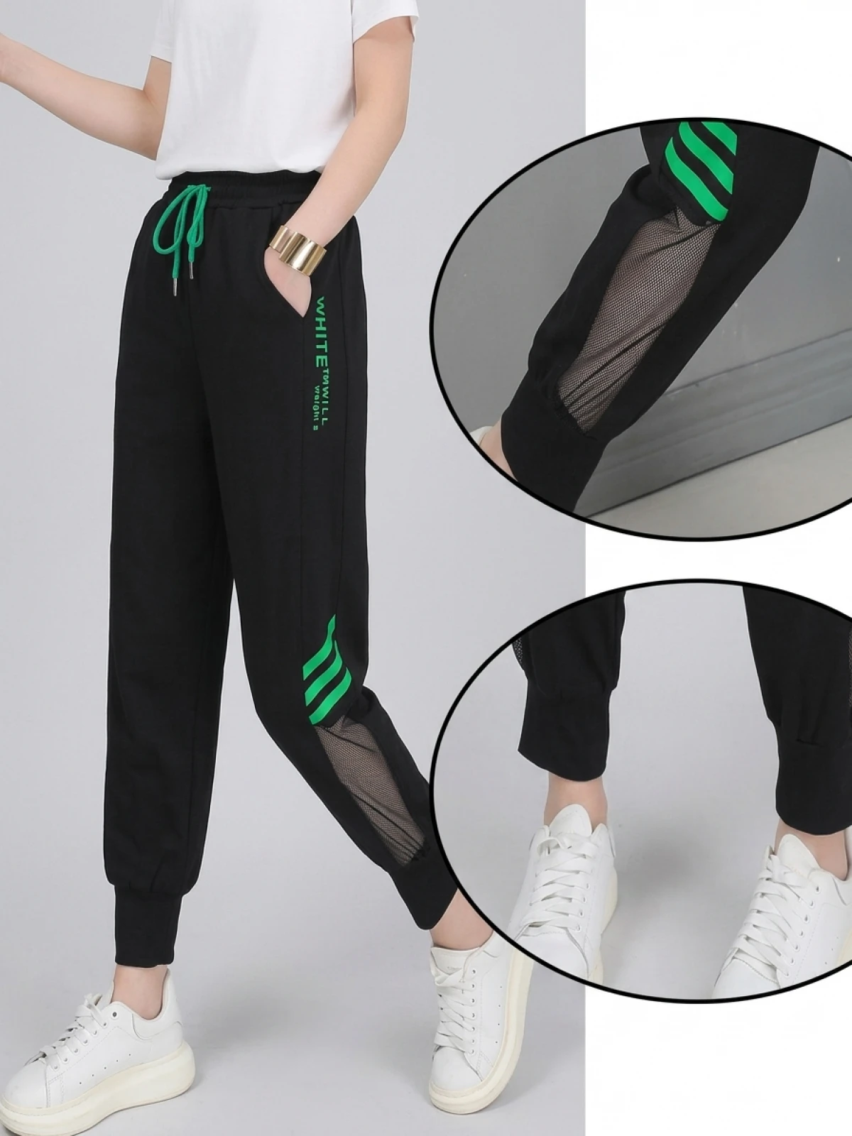 Ice Silk Qui Dry Summer Thin Me Harlan Pants Women's Spor Slimming High Waist Nine Point Casual Pants Indian Sle - Image 4
