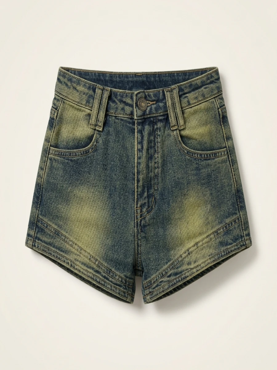 High Waist Slim Fit Denim orts Women Summer Outwear Vintage Straight Leg Base Layer Tight Hing Hot Pants - Image 3