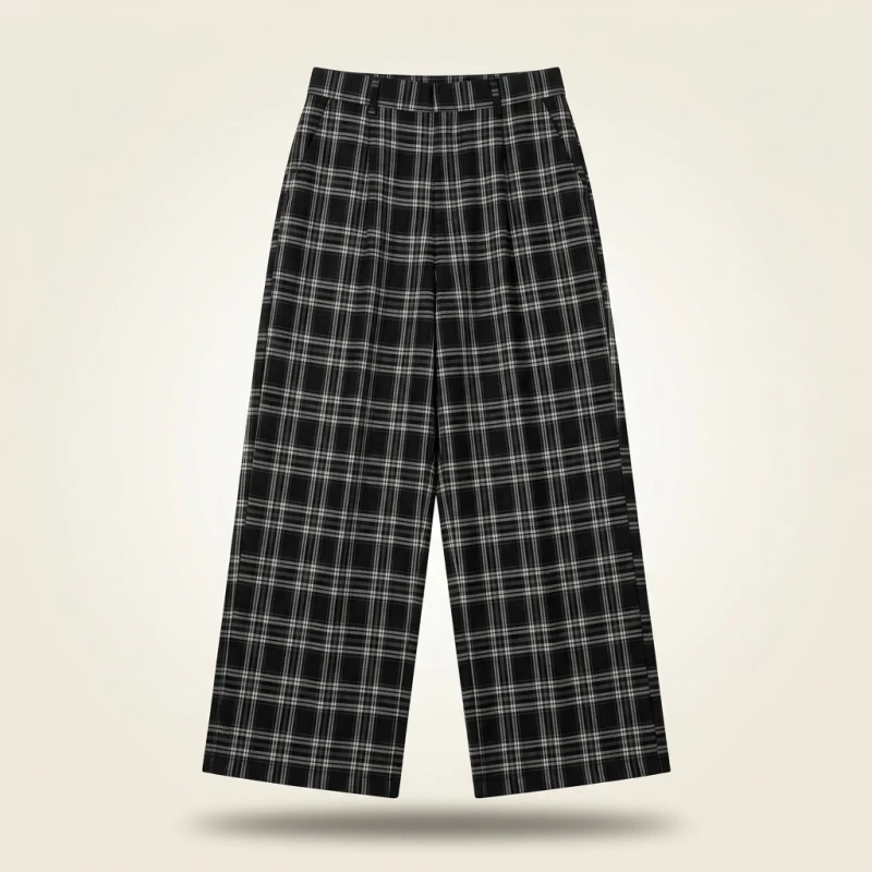 Oversize Pants Women Sweatpants Summer Fashion Black Plaid Casual Pants Elastic Waist Casual Pockets Student Unisex Trousers - Image 3