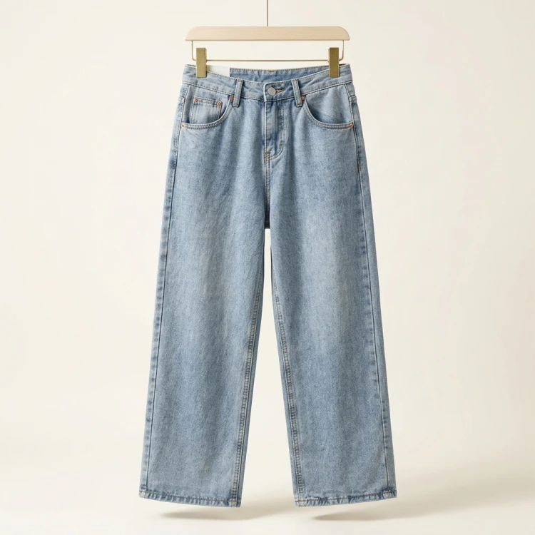 High Waist Dad Jeans Women's Summer New Sle Indian Loose Slimming Wide Leg Long Pants Thin Denim Fabric Autumn Season - Image 4