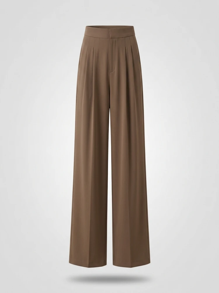 High Waist Wide Leg Pants Women's Loose Casual Straight Cut Slimming Concealing Long Trousers Indian Sle Commute Faion