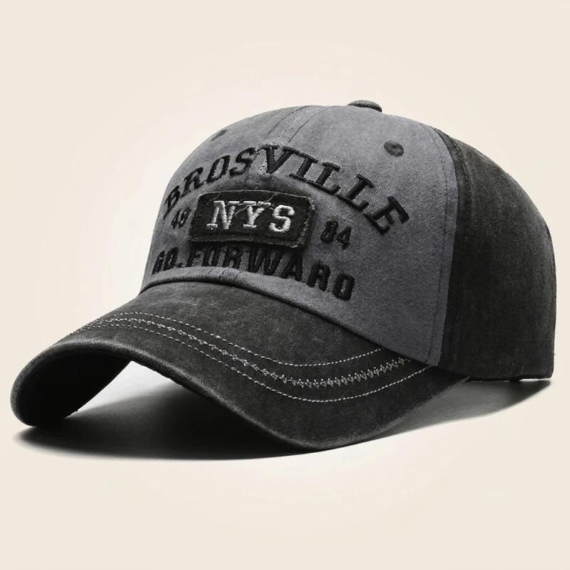Four Seasons Men's Baseball Cap Casual Wash Embroidered Cap Curved Brim Bowler Sun Hat Official Website - Image 6