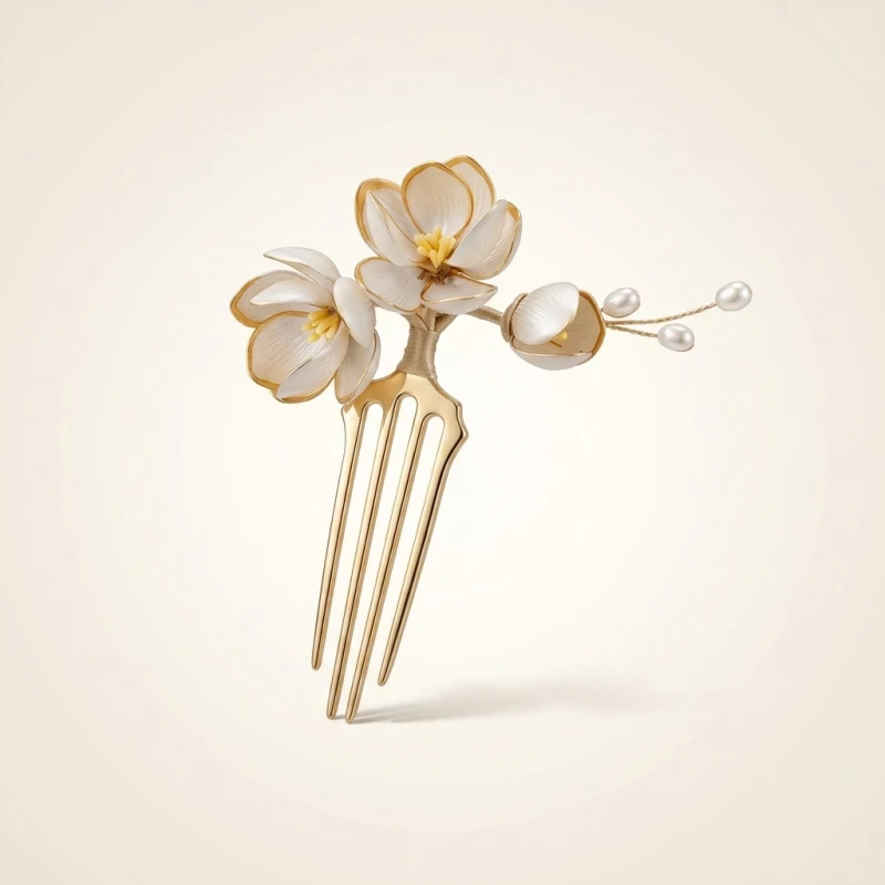 Elegant Retro Flower Golden Alloy Hair Clip Perfect for Curling or Straight Hair, Ideal for Parties Hair Pin Hair Accessories (Men's & Women's) - Image 4