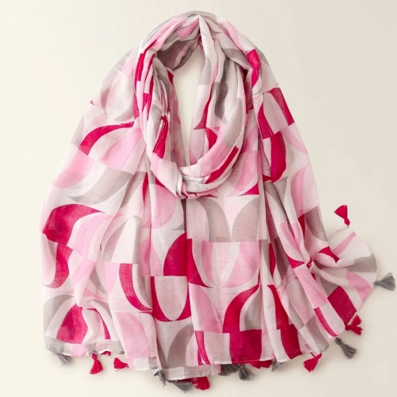 Thin Fashion Aztec Paisley Floral Tassel Viscose Shawl Scarf High Quality Wrap Pashmina Stole Bufandas Muslim Hijab 180*90Cm (Men's & Women's) - Image 3