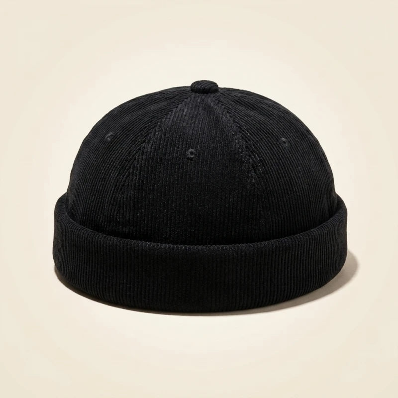 Spring And Summer New Casual Landlord Hat Street Melon Skin Tide Hats Without Brim Retro Hip Hop Cap Men And Women Universal Cap (Men's & Women's)