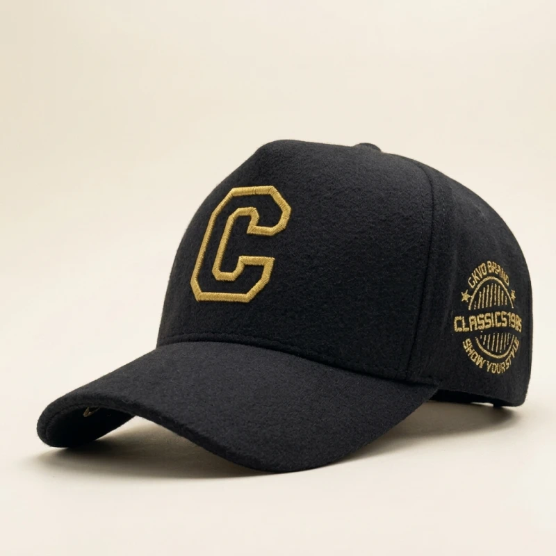 Big Size Baseball Cap Men XL 63cm 64cm 65cm Oversize Big Head Cap XXL Large Plus Climing Wool Warm Winter Hat Letter C