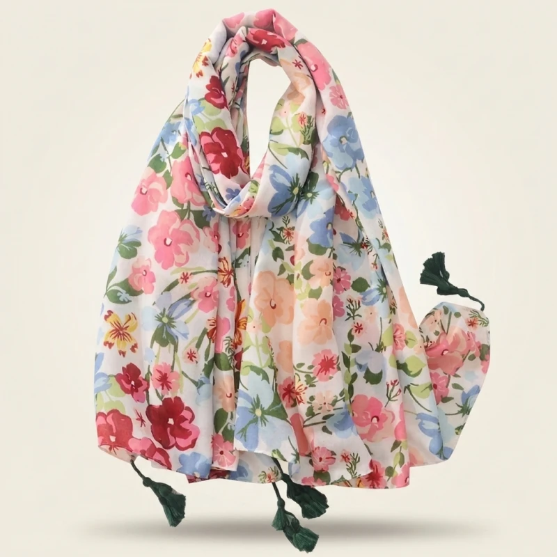 Floral Brand Scarf Luxury Designers New Style Women Elegant Scarves Hug Shawls Pink Purple Scarf Bandana Fashion Design Shawls (Men's & Women's)