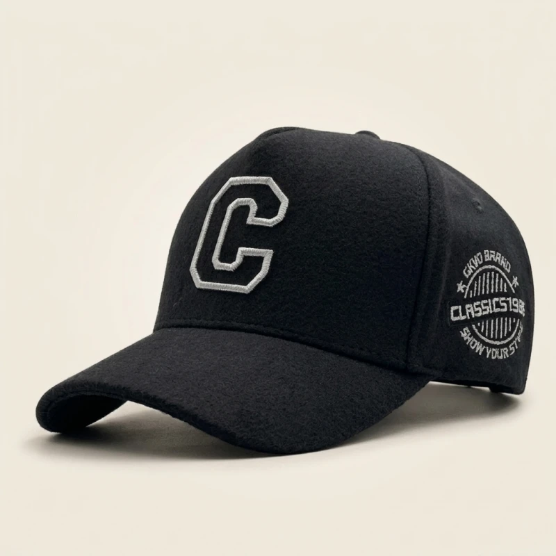 Big Size Baseball Cap Men XL 63cm 64cm 65cm Oversize Big Head Cap XXL Large Plus Climing Wool Warm Winter Hat Letter C - Image 3