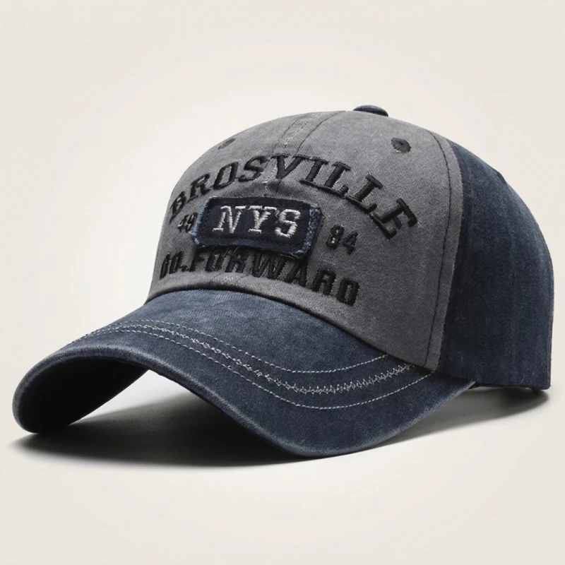Four Seasons Men's Baseball Cap Casual Wash Embroidered Cap Curved Brim Bowler Sun Hat Official Website - Image 2