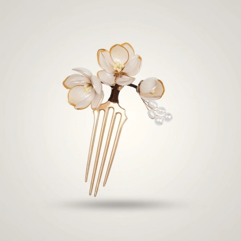 Elegant Retro Flower Golden Alloy Hair Clip Perfect for Curling or Straight Hair, Ideal for Parties Hair Pin Hair Accessories (Men's & Women's)