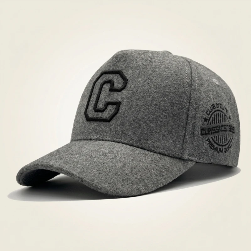 Big Size Baseball Cap Men XL 63cm 64cm 65cm Oversize Big Head Cap XXL Large Plus Climing Wool Warm Winter Hat Letter C - Image 2